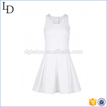 White breathable cotton summer women sport dress